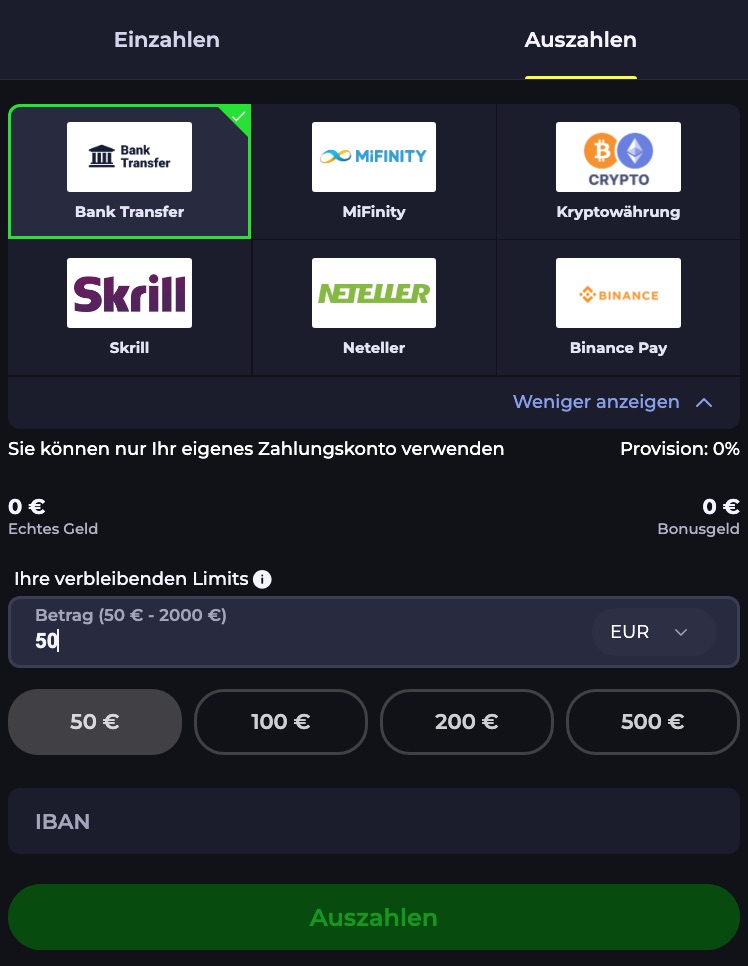 BDMbet Auszahlen